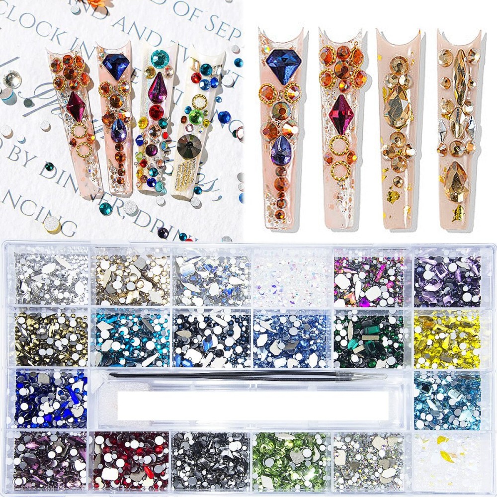 8200 Pcs AB Red Blue Green Champagne Gold Black Yellow Nail Rhinestones Mixed Colored Multi Shaped Sized Nail Beads Glass Gems Stones Rhinestone for Nails Art DIY Crafts Jewelry 8200 Pcs AB Red Blue Green Champagne Gold Black Yellow Nail Rhinestones Mixed Colored Multi Shaped Sized Nail Beads Glass Gems Stones Rhinestone for Nails Art DIY Crafts Jewelry