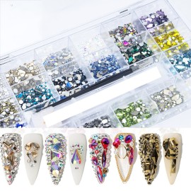 8200 Pcs AB Red Blue Green Champagne Gold Black Yellow Nail Rhinestones Mixed Colored Multi Shaped Sized Nail Beads Glass Gems Stones Rhinestone for Nails Art DIY Crafts Jewelry 8200 Pcs AB Red Blue Green Champagne Gold Black Yellow Nail Rhinestones Mixed Colored Multi Shaped Sized Nail Beads Glass Gems Stones Rhinestone for Nails Art DIY Crafts Jewelry