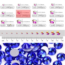 Dowarm 1440 Pieces SS10 Flatback Nail Crystals, 2.8MM Flatback for Craft Nails Dance Costumes, Glue Fix Rhinestones (SS10 / 2.8MM, Blue/Sapphire) Dowarm 1440 Pieces SS10 Flatback Nail Crystals, 2.8MM Flatback for Craft Nails Dance Costumes, Glue Fix Rhinestones (SS10 / 2.8MM, Blue/Sapphire)