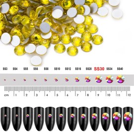 Dowarm 288 Pieces 6.5MM Flatback Rhinestones, SS30 Flatback Crystal Rhinestones for Craft Nails Dance Costumes, Large Rhinestones (Citrine/Lemon Yellow) Dowarm 288 Pieces 6.5MM Flatback Rhinestones, SS30 Flatback Crystal Rhinestones for Craft Nails Dance Costumes, Large Rhinestones (Citrine/Lemon Yellow)