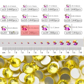 Dowarm 288 Pieces 6.5MM Flatback Rhinestones, SS30 Flatback Crystal Rhinestones for Craft Nails Dance Costumes, Large Rhinestones (Citrine/Lemon Yellow) Dowarm 288 Pieces 6.5MM Flatback Rhinestones, SS30 Flatback Crystal Rhinestones for Craft Nails Dance Costumes, Large Rhinestones (Citrine/Lemon Yellow)