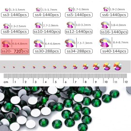 Dowarm 720Pieces SS20 Flatback Rhinestones, 4.8MM Glass Crystal Rhinestones for Craft Nails Dance Costumes, Flat Back Nail Crystals, Non Hotfix Rhinestones (SS20 / 4.8MM, Green/Emerald) Dowarm 720Pieces SS20 Flatback Rhinestones, 4.8MM Glass Crystal Rhinestones for Craft Nails Dance Costumes, Flat Back Nail Crystals, Non Hotfix Rhinestones (SS20 / 4.8MM, Green/Emerald)