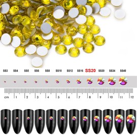 Dowarm 720 Pieces SS20 Flatback Crystal Rhinestones, 4.8MM for Craft Nails Dance Costumes, Non Hotfix (Citrine/Lemon Yellow) Dowarm 720 Pieces SS20 Flatback Crystal Rhinestones, 4.8MM for Craft Nails Dance Costumes, Non Hotfix (Citrine/Lemon Yellow)