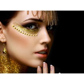 Dowarm 1440 pc SS4 Flatback Rhinestones, 1.5mm Mini Flatback Crystal for Craft, Dance Costumes, Non Hotfix (Gold)