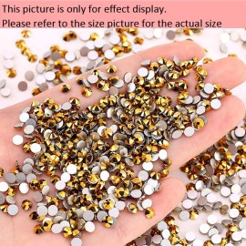 Dowarm 1440 Pieces SS6 Flatback Rhinestones, 2MM Mini Flatback Nail Crystal Rhinestones for Craft Nails Dance Costumes, Flat Back Nail Crystals, Non Hotfix Rhinestones (SS6 / 2MM, Bright Gold) Dowarm 1440 Pieces SS6 Flatback Rhinestones, 2MM Mini Flatback Nail Crystal Rhinestones for Craft Nails Dance Costumes, Flat Back Nail Crystals, Non Hotfix Rhinestones (SS6 / 2MM, Bright Gold)