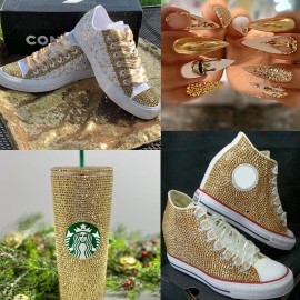 Dowarm 1440 Pieces SS6 Flatback Rhinestones, 2MM Mini Flatback Nail Crystal Rhinestones for Craft Nails Dance Costumes, Flat Back Nail Crystals, Non Hotfix Rhinestones (SS6 / 2MM, Bright Gold) Dowarm 1440 Pieces SS6 Flatback Rhinestones, 2MM Mini Flatback Nail Crystal Rhinestones for Craft Nails Dance Costumes, Flat Back Nail Crystals, Non Hotfix Rhinestones (SS6 / 2MM, Bright Gold)