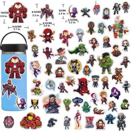 Cute Superhero Stickers for Water Bottle, 130pcs Waterproof Stickers for Kids Teens Adults, Comic Legends Vinyl Stickers Pack for Skateboard Laptop Luggage Party Supplies Decals