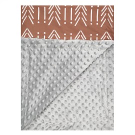 Baby Blanket, Rust Nursery Bed Blanket, Infant Blanket, Toddler Blanket, Boy Girl Blanket Soft, Crib Blanket, Newborn Blanket, Minky Dimple Dot Blanket, 40 x 30 Inches, Stroller Snuggle Up Blanket