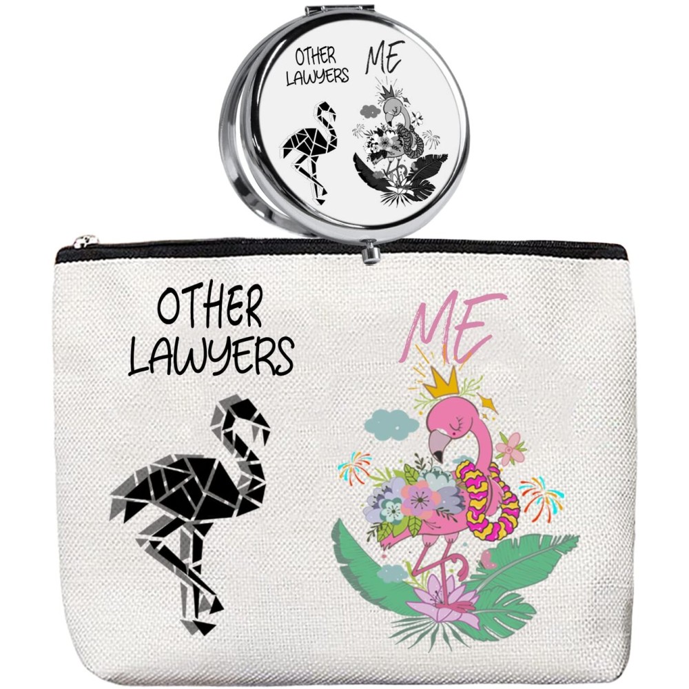 HnoonZ Lawyer Gifts for Women,Christmas Gifts for Lawyer Female,Lawyer Zipper Makeup Bag Cosmetic Pouch,Lawyer Travel Toiletry Pouch Organizer Bag,Lawyer Mini Compact Mirror