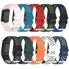 Compatible with Fitbit Charge 6/Fitbit Charge 5 Bands, Soft Silicone Replacement Wristband Fitness Tracker Accessories Strap for Women Men (10 Colors)