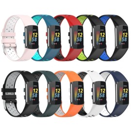 Compatible with Fitbit Charge 6/Fitbit Charge 5 Bands, Soft Silicone Replacement Wristband Fitness Tracker Accessories Strap for Women Men (10 Colors)