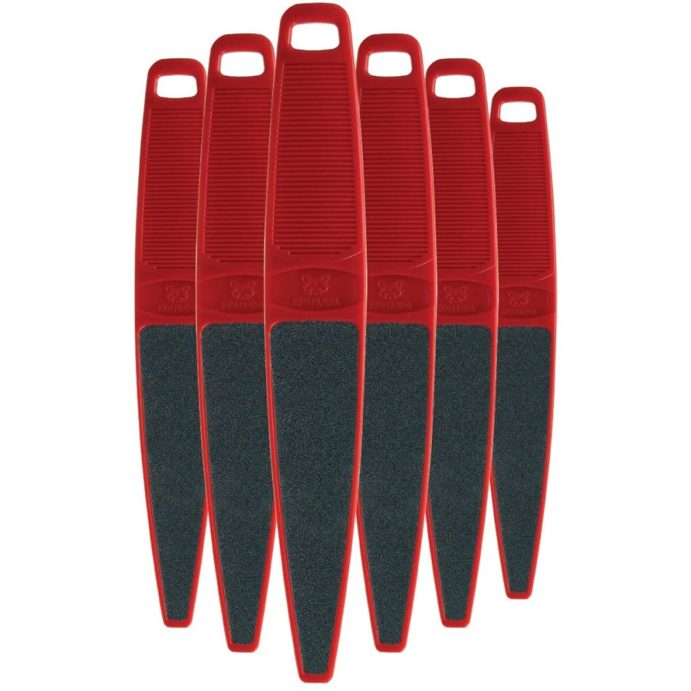 ForPro Professional Collection Red Panda Foot File, 60/100 Grit, Double-Sided Pedicure File for Feet and Heels, 10.5 L (Pack of 6)