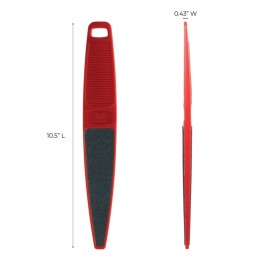 ForPro Professional Collection Red Panda Foot File, 60/100 Grit, Double-Sided Pedicure File for Feet and Heels, 10.5 L (Pack of 6)