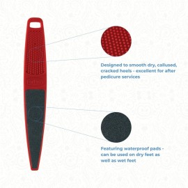 ForPro Professional Collection Red Panda Foot File, 60/100 Grit, Double-Sided Pedicure File for Feet and Heels, 10.5 L (Pack of 6)