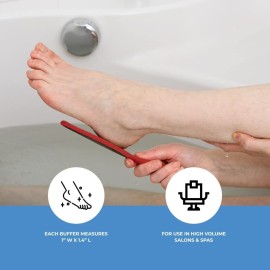 ForPro Professional Collection Red Panda Foot File, 60/100 Grit, Double-Sided Pedicure File for Feet and Heels, 10.5 L (Pack of 6)