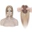 MY-LADY 150% Density Human Hair Toppers Without Bangs For Women 14 Inch (no bangs) 12/613 Light Brown with Bleach Blonde Silk Base Clip in Toppers Top Hair Pieces for Thinning Hair Hair Loss