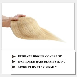 MY-LADY 150% Density Human Hair Toppers Without Bangs For Women 10 Inch (no bangs) 18/613 Light Ash Blonde with Bleach Blonde Silk Base Clip in Toppers Top Hair Pieces for Thinning Hair Hair Loss MY-LADY 150% Density Human Hair Toppers Without Bangs For Women 10 Inch (no bangs) 18/613 Light Ash Blonde with Bleach Blonde Silk Base Clip in Toppers Top Hair Pieces for Thinning Hair Hair Loss