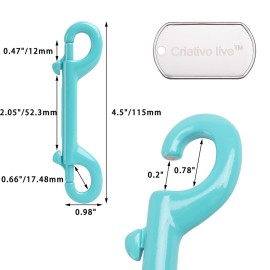 Criativo live Marine Grade Double Ended Bolt Snap Diving Hook Clips,Scuba Trigger Clip,Large 4-1/2\'\' 115mm 316 Stainless Steel Light Blue