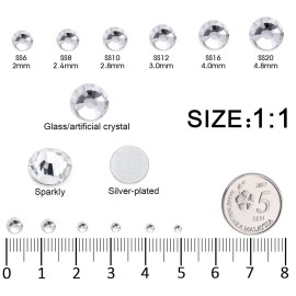 12 Grids 3792pcs Pieces Clear Flatback Rhinestones for Crafts,White Nail Gems Gemstones Crystals Jewels,Craft Glass Diamonds Stones Bling Rhinestone with Tweezers and Picking Pen(SS6~SS20 Crystal)
