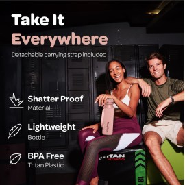 Hydracy Water Bottle with Times to Drink & Straw - Large 32 Oz BPA Free Motivational Water Bottle & No Sweat Sleeve -Leak Proof Gym Bottle with Time Marker - Ideal for Fitness, Sports & Outdoors