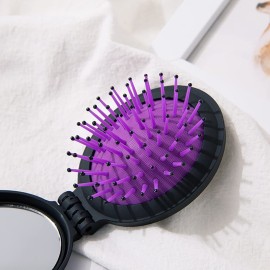 NuAngela Mini Hairbrush, Folding Hair Brush With Mirror Set, Compact Pocket Size, Travel Pop Up Hair Comb, Easy Keep in Purse, Gym Car Bag (2 Count (Pack of 1), Green Blue) NuAngela Mini Hairbrush, Folding Hair Brush With Mirror Set, Compact Pocket Size, Travel Pop Up Hair Comb, Easy Keep in Purse, Gym Car Bag (2 Count (Pack of 1), Green Blue)