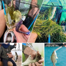 Bombrooster Fishing Tool Kit - 4PCS Landing Net, Pliers, Fish Gripper & Hook Remover for Kayak, Saltwater & Freshwater Anglers