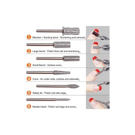 6pcs Nail Drill Bits for Machine Replacement 3/32 Shank Size Acrylic Art Acrylic Nail Tools 6pcs Nail Drill Bits for Machine Replacement 3/32 Shank Size Acrylic Art Acrylic Nail Tools