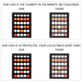 KCRasan 30 Golf Ball Display Case Lockable - Golf Ball Holder Gift for Golf Enthusiasts - Golf Ball Display Rack Cabinet for Wall Mount with Glass Door