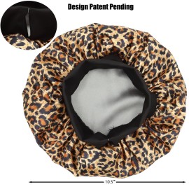 SENGTERM Kids Satin Bonnet Double Layer Wide Elastic Band Sleep Cap Hair Bonnet Silky Night Cap for Girls Toddler Child