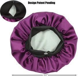 SENGTERM Kids Satin Bonnet Double Layer Wide Elastic Band Sleep Cap Hair Bonnet Silky Night Cap for Girls Toddler Child