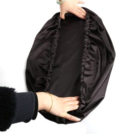 ELIHAIR Stain Bonnet Silky Sleep Cap Adjustable Satin Cap for Night Sleeping Hair Bonnet Reversible Double Layer XX-Large Size Dark Black ELIHAIR Stain Bonnet Silky Sleep Cap Adjustable Satin Cap for Night Sleeping Hair Bonnet Reversible Double Layer XX-Large Size Dark Black