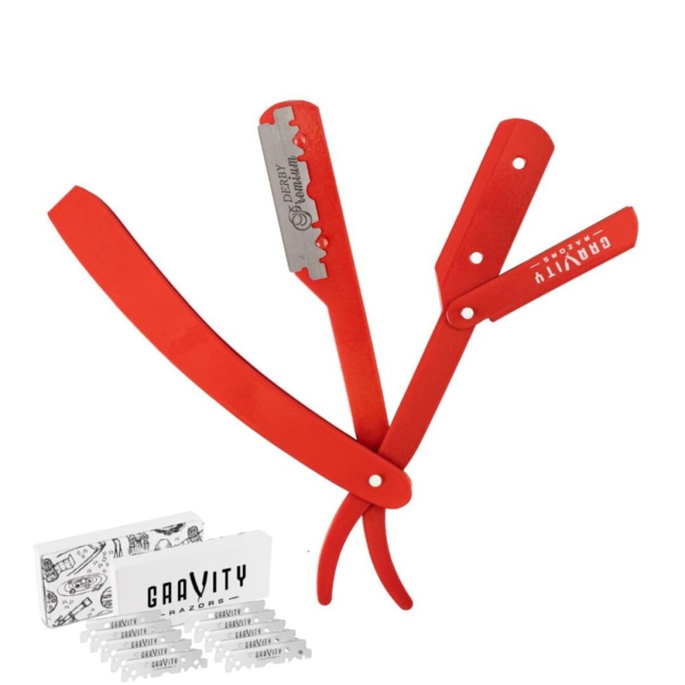 Professional Straight Razor - Minimal Exposure Straight Razor Kit with 10 Gravity Premium Blades, .5mm Exposed (Old Testament)