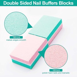 CGBE Buffer Block Nail File 180/100 Grit Nail Buffers Sponge Nail Polish Sanding Buffer Strips Nail File Blocks Manicure Tools 50PCS(Pink-Green) CGBE Buffer Block Nail File 180/100 Grit Nail Buffers Sponge Nail Polish Sanding Buffer Strips Nail File Blocks Manicure Tools 50PCS(Pink-Green)