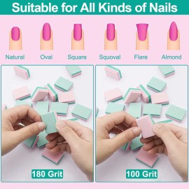 CGBE Buffer Block Nail File 180/100 Grit Nail Buffers Sponge Nail Polish Sanding Buffer Strips Nail File Blocks Manicure Tools 50PCS(Pink-Green) CGBE Buffer Block Nail File 180/100 Grit Nail Buffers Sponge Nail Polish Sanding Buffer Strips Nail File Blocks Manicure Tools 50PCS(Pink-Green)