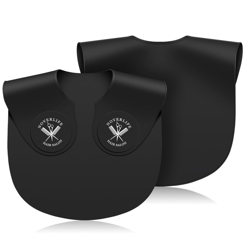 Noverlife Black Hair Cutting Collar, Silicone Hair Cutting Guide Cutting Capes Rubber Neck for Hairstylist, Weighted Hair Dye Collar Haircut Guard Shield, Rubber Neck Wrap Hair Cutting Pad for Salon