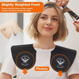 Noverlife Black Hair Cutting Collar, Silicone Hair Cutting Guide Cutting Capes Rubber Neck for Hairstylist, Weighted Hair Dye Collar Haircut Guard Shield, Rubber Neck Wrap Hair Cutting Pad for Salon