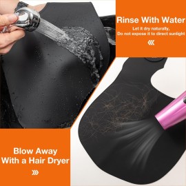 Noverlife Black Hair Cutting Collar, Silicone Hair Cutting Guide Cutting Capes Rubber Neck for Hairstylist, Weighted Hair Dye Collar Haircut Guard Shield, Rubber Neck Wrap Hair Cutting Pad for Salon
