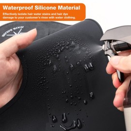 Noverlife Black Hair Cutting Collar, Silicone Hair Cutting Guide Cutting Capes Rubber Neck for Hairstylist, Weighted Hair Dye Collar Haircut Guard Shield, Rubber Neck Wrap Hair Cutting Pad for Salon