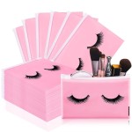 Noverlife 100PCS Eyelash Bags, Eyelash Aftercare Bags, Cosmetic Bags Packaging with Small Zipper, Empty Lash Makeup Storage Bags Pouches Women Travel Pouch Cases, 6 x 4 / 15 x 11cm