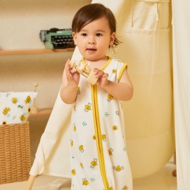 DaysU Baby Sleep Sack 12-18 Months 100% Cotton, Baby Unisex Wearable Blanket 2-Way Zipper TOG 0.5, Breathable Lightweight Baby Sleeping Bag 2 Pack, Toddler Sleep Sacks, Bee, Large