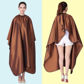 Iusmnur Barber Cape, Professional Hair Salon Cape with Adjustable Metal Clip, Shampoo Hair Cutting Cape for Barbers and Stylists - 55 x 63 inches (Brown) Iusmnur Barber Cape, Professional Hair Salon Cape with Adjustable Metal Clip, Shampoo Hair Cutting Cape for Barbers and Stylists - 55 x 63 inches (Brown)