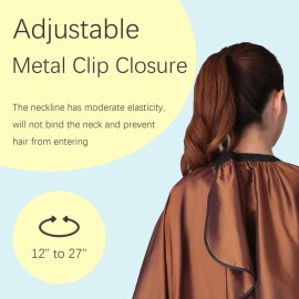 Iusmnur Barber Cape, Professional Hair Salon Cape with Adjustable Metal Clip, Shampoo Hair Cutting Cape for Barbers and Stylists - 55 x 63 inches (Brown) Iusmnur Barber Cape, Professional Hair Salon Cape with Adjustable Metal Clip, Shampoo Hair Cutting Cape for Barbers and Stylists - 55 x 63 inches (Brown)