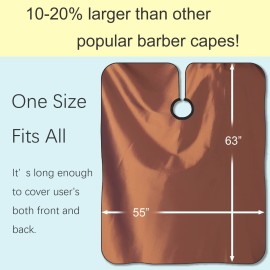 Iusmnur Barber Cape, Professional Hair Salon Cape with Adjustable Metal Clip, Shampoo Hair Cutting Cape for Barbers and Stylists - 55 x 63 inches (Brown) Iusmnur Barber Cape, Professional Hair Salon Cape with Adjustable Metal Clip, Shampoo Hair Cutting Cape for Barbers and Stylists - 55 x 63 inches (Brown)