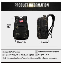 4land Camo Backpack for Boys,Army Boys Backpacks for Elementary Middle School Military,Camouflage Bookbag 40L