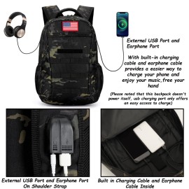 4land Camo Backpack for Boys,Army Boys Backpacks for Elementary Middle School Military,Camouflage Bookbag 40L