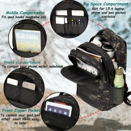 4land Camo Backpack for Boys,Army Boys Backpacks for Elementary Middle School Military,Camouflage Bookbag 40L