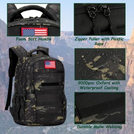 4land Camo Backpack for Boys,Army Boys Backpacks for Elementary Middle School Military,Camouflage Bookbag 40L