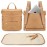 miss fong Diaper Bag Backpack Baby Diaper Bag, Large Leather Diaper Bag Backpack with 15 Pockets Diaper Bag Organizer, Changing Pad, Stroller Straps and 2 Insulated Pockets (Convertible, Peanut)