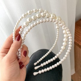 JWICOS 3Pcs White Faux Pearl Headbands Bridal Hair Hoop Hairbands Wedding Hair Accessories for Women and Girls JWICOS 3Pcs White Faux Pearl Headbands Bridal Hair Hoop Hairbands Wedding Hair Accessories for Women and Girls