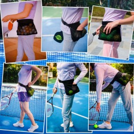 TOPJUM Tennis Ball Holder, Pickleball Holder Bag for Women, Men & Teens, Ball Pouch, Mesh Waist Hip Bag Carrier, Easy Holding 6-8 Pickle Balls or Tennis, Versatile Accessories & Gifts